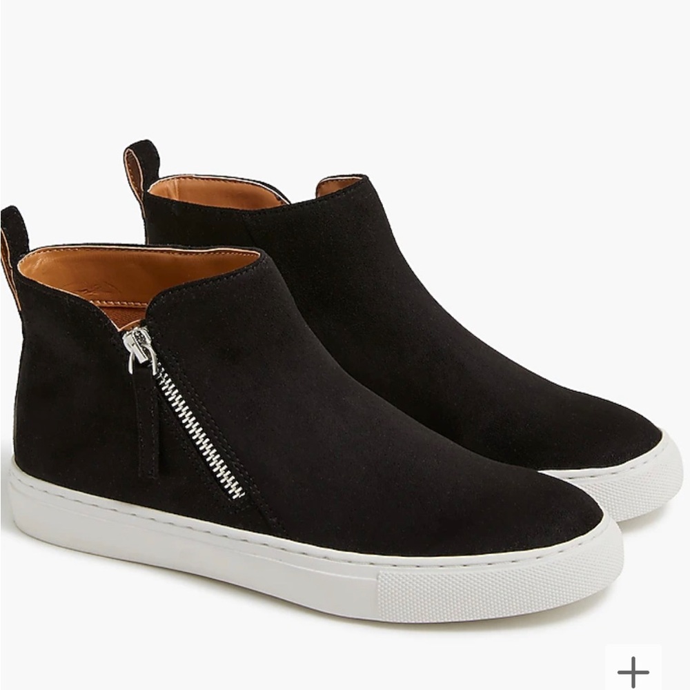 J. Crew Microsuede Side Zip High-top Sneakers Size 8